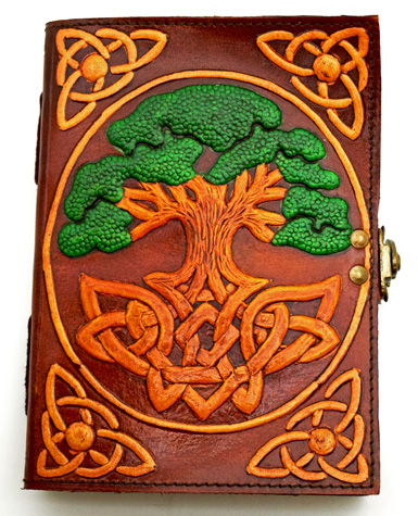 Green Tree of Life Leather Embossed Journal